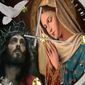 Jesus Christ n Mary with Holy Ghost descending upon them